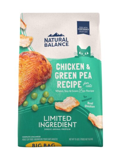 Natural Balance Pet Foods Limited Ingredient Grain Free Dry Cat Food Green Pea & Chicken 15lb