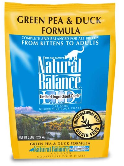 Natural Balance Pet Foods L.I.D. Grain Free Dry Cat Food Green Pea & Duck 5lb
