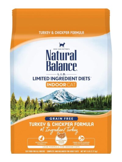 Natural Balance Pet Foods L.I.D. Indoor Dry Cat Food Turkey & Chickpea 1ea/5 lb