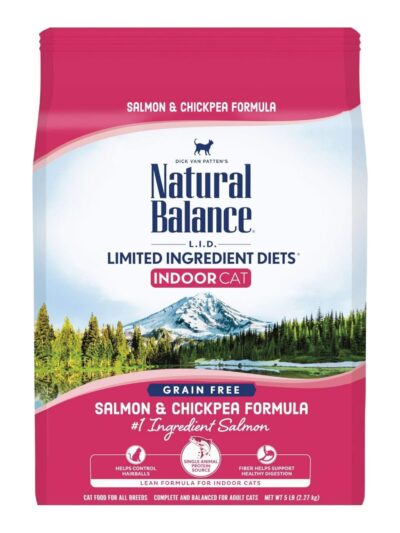 Natural Balance Pet Foods L.I.D. Indoor Dry Cat Food Salmon & Chickpea 1ea/5 lb