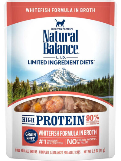 Natural Balance Pet Foods L.I.D. High Protein Wet Cat Food Pouch Whitefish 2.5oz