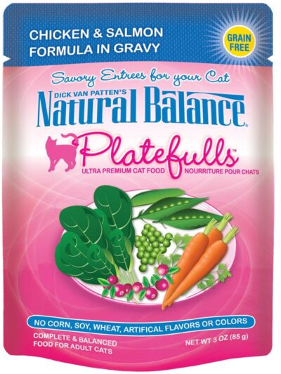 Natural Balance Pet Foods Original Ultra Platefulls Morsels in Gravy Wet Cat Food Pouch Chicken & Salmon 3oz