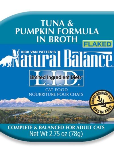 Natural Balance Pet Foods L.I.D. Wet Cat Food Tub Tuna & Pumpkin in Broth 2.75oz