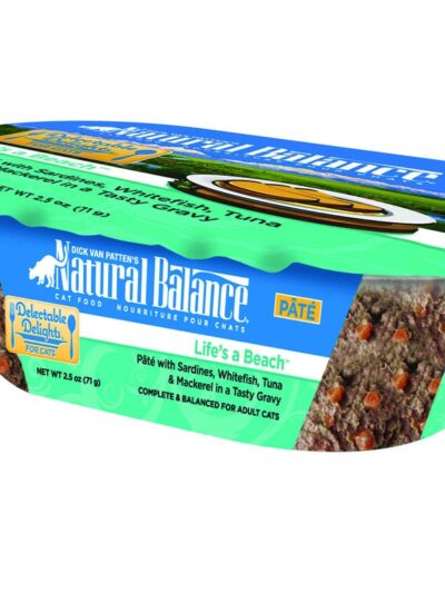 Natural Balance Pet Foods Original Ultra Delectable Delights Wet Cat Food Tub Life's A Beach Pate 2.5oz