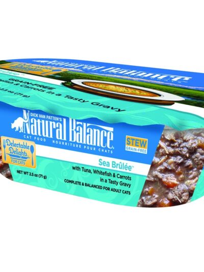 Natural Balance Pet Foods Original Ultra Delectable Delights Wet Cat Food Tub Sea Brulée Stew 2.5oz