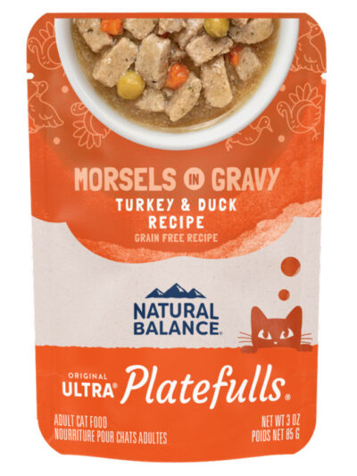 Natural Balance Pet Foods Original Ultra Platefulls Morsels in Gravy Wet Cat Food Pouch Turkey & Duck 3oz