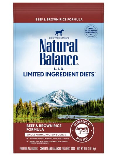 Natural Balance Pet Foods Limited Ingredient Dry Dog Food Beef & Brown Rice 4lb