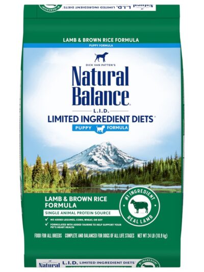 Natural Balance Pet Foods Limited Ingredient Puppy Dry Dog Food Lamb & Brown Rice 24lb