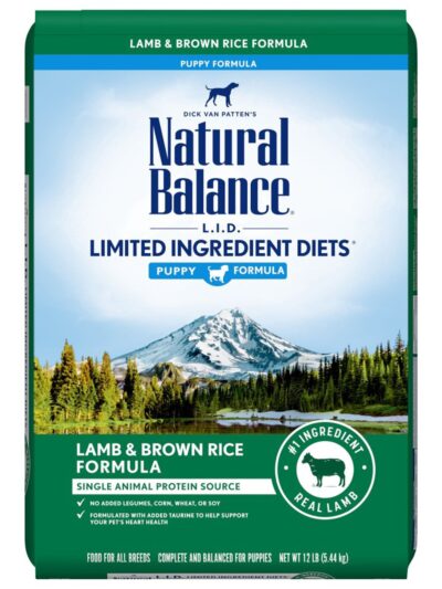 Natural Balance Pet Foods Limited Ingredient Puppy Dry Dog Food Lamb & Brown Rice 12lb