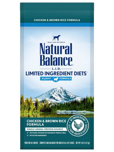 Natural Balance Pet Foods Limited Ingredient Puppy Dry Dog Food Chicken & Brown Rice 4lb