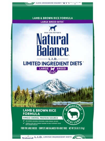 Natural Balance Pet Foods Limited Ingredient Large Breed Dry Dog Food Lamb & Brown Rice 26lb