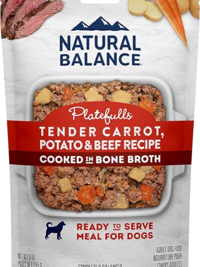 Natural Balance Pet Foods Original Ultra Platefulls Wet Dog Food Pouch Tender Beef & Potato Recipe 9oz