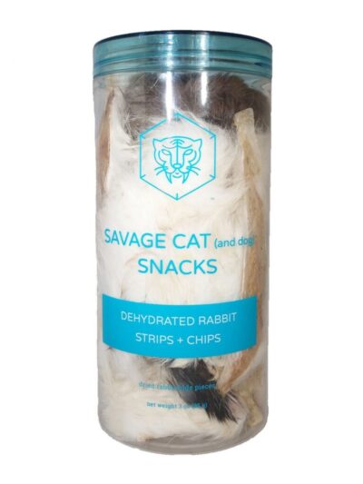 Savage Cat Dog Cat Dehydrated Rabbit Strips & Scalp Chips 3oz.