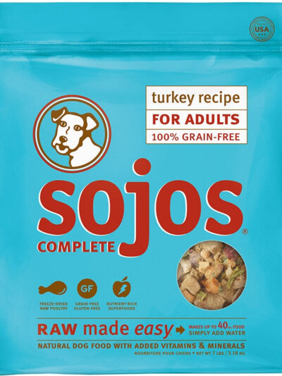 Sojos Complete Turkey Recipe Adult Freeze-Dried Grain-Free Dehydrated Dog Food, 7 Lbs