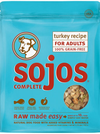 Sojos Complete Turkey Recipe Adult Freeze-Dried Grain-Free Dehydrated Dog Food, 1.75 Lbs