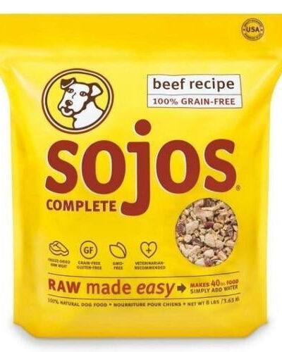 Sojos Complete Beef Recipe Adult Freeze-Dried Grain-Free Dehydrated Dog Food, 7 Lbs
