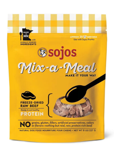 Sojos Mix-A-Meal Beef Grain Free Freeze-Dried Raw Dog Food Topper 8oz.