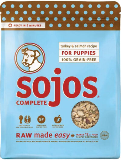 Sojos Complete Turkey And Salmon Puppy Recipe Grain-Free Freeze-Dried Raw Dog Food, 4 Lbs