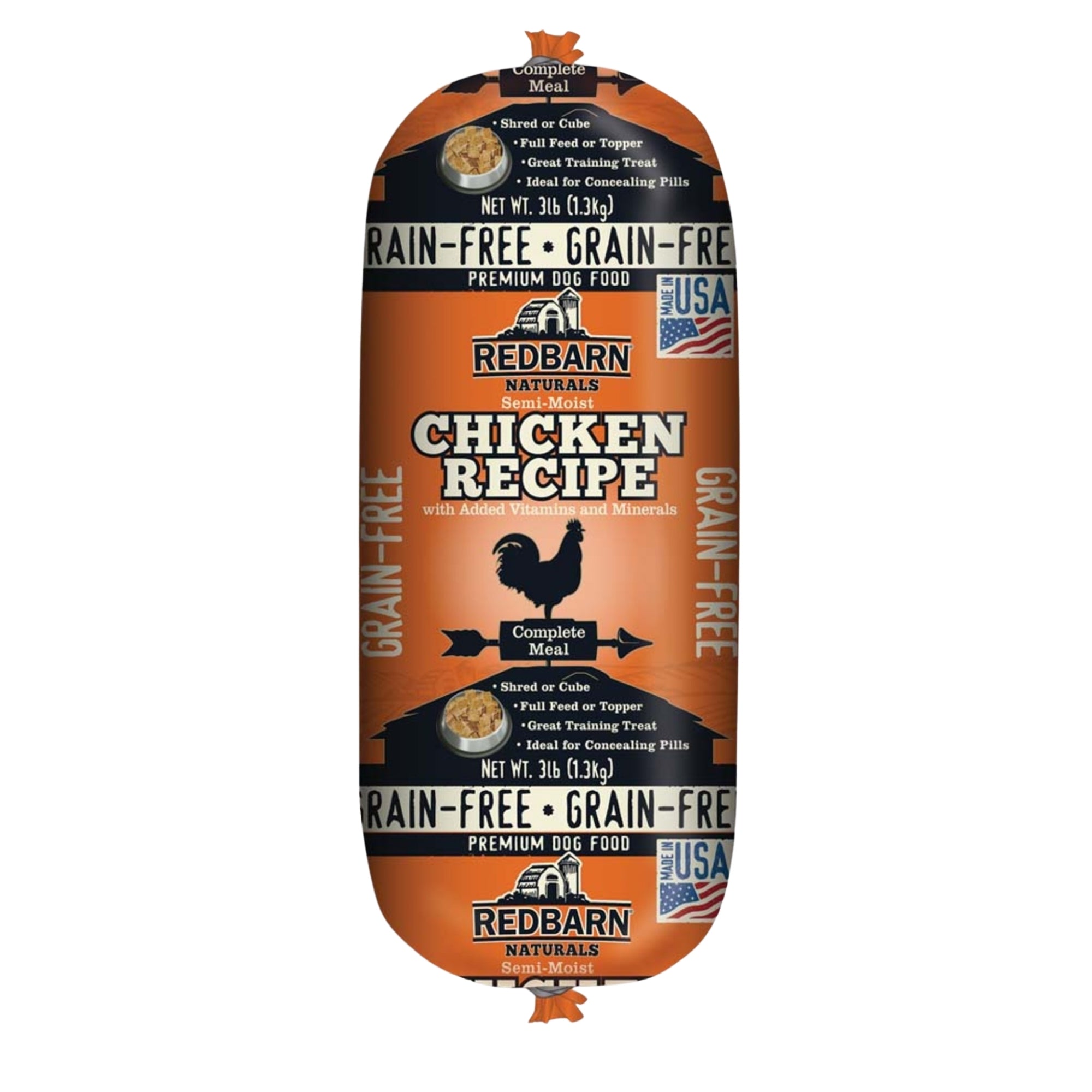 Redbarn Pet Products Grain Free Dog Food Roll Chicken 3lb