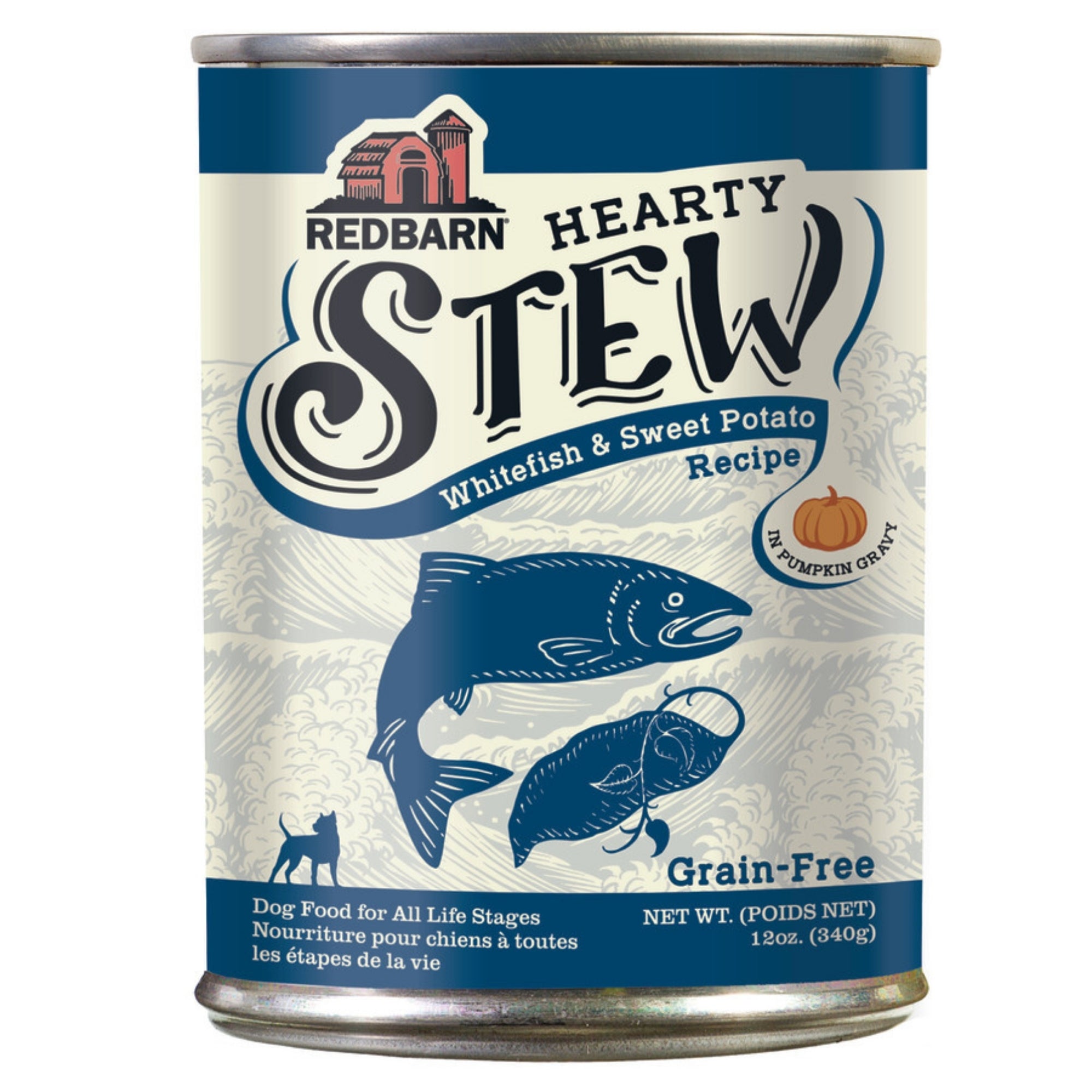 Redbarn Pet Products Hearty Stew All Life Stages Canned Dog Food Whitefish & Sweet Potato 12oz