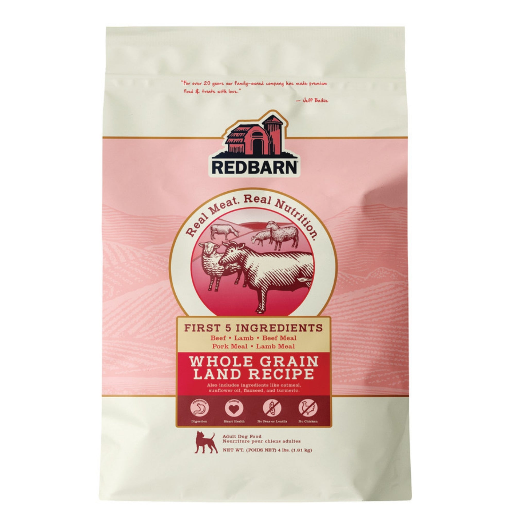 Redbarn Pet Products Whole Grain Dry Dog Food Land, 1ea/4 lb