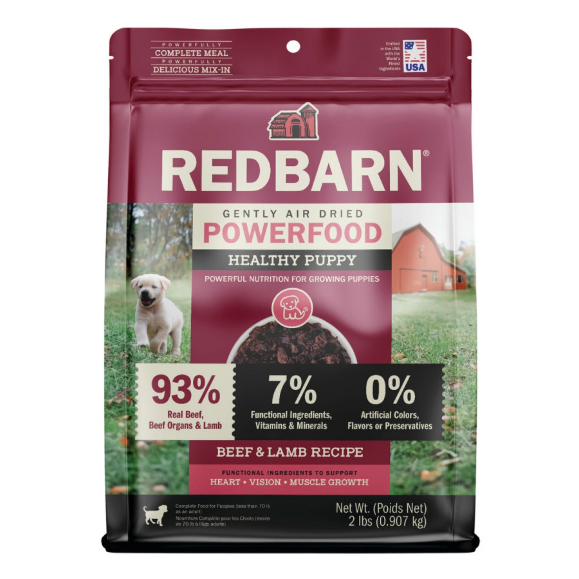 Redbarn Pet Products Gently Air Dried Powefood Healthy Puppy Beef & Lamb Dry Dog Food Beef & Lamb, 1ea/2 lb