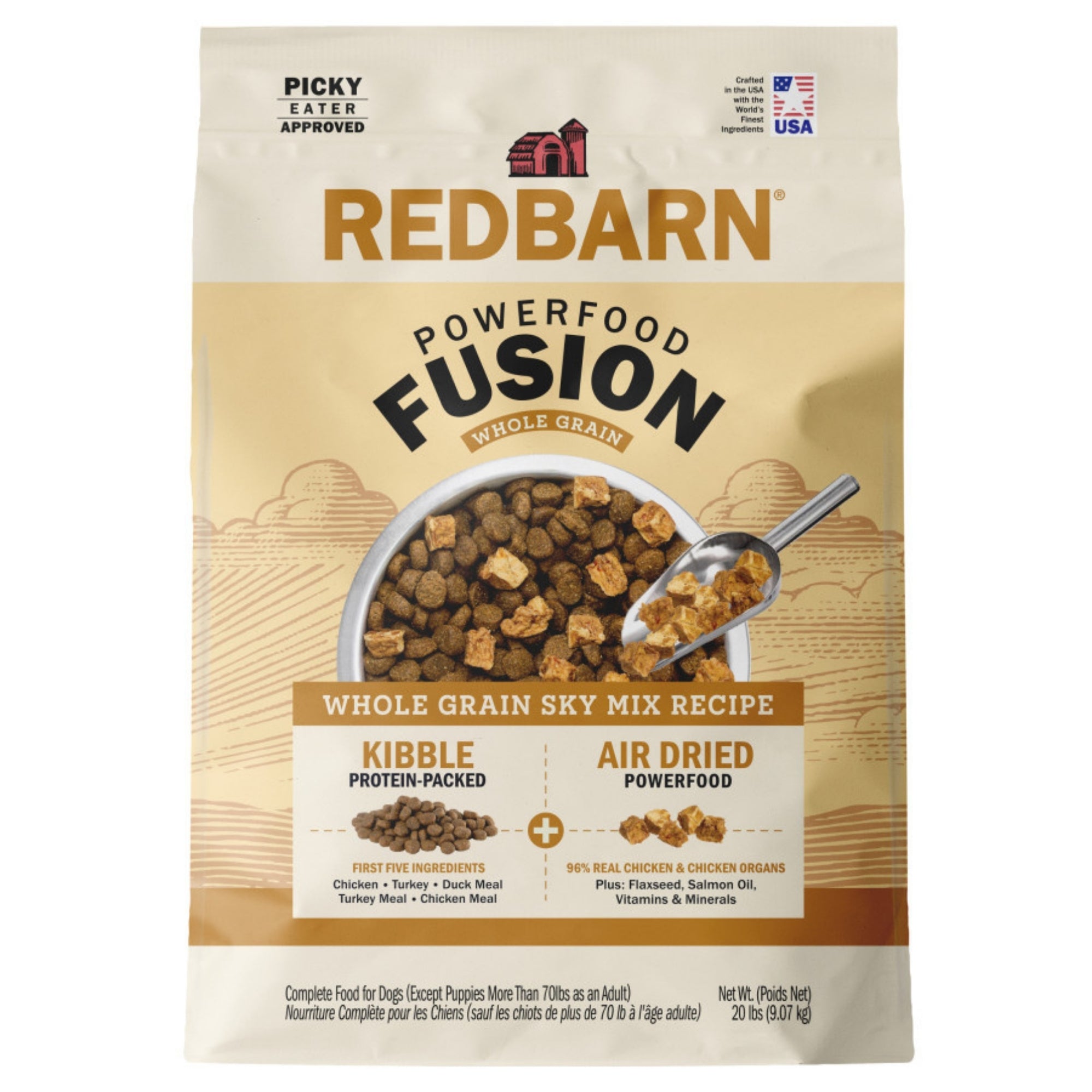 Redbarn Pet Products Powerfood Fusion Whole Grain Dry Dog Food Sky Mix Chicken, 1ea/20 lb