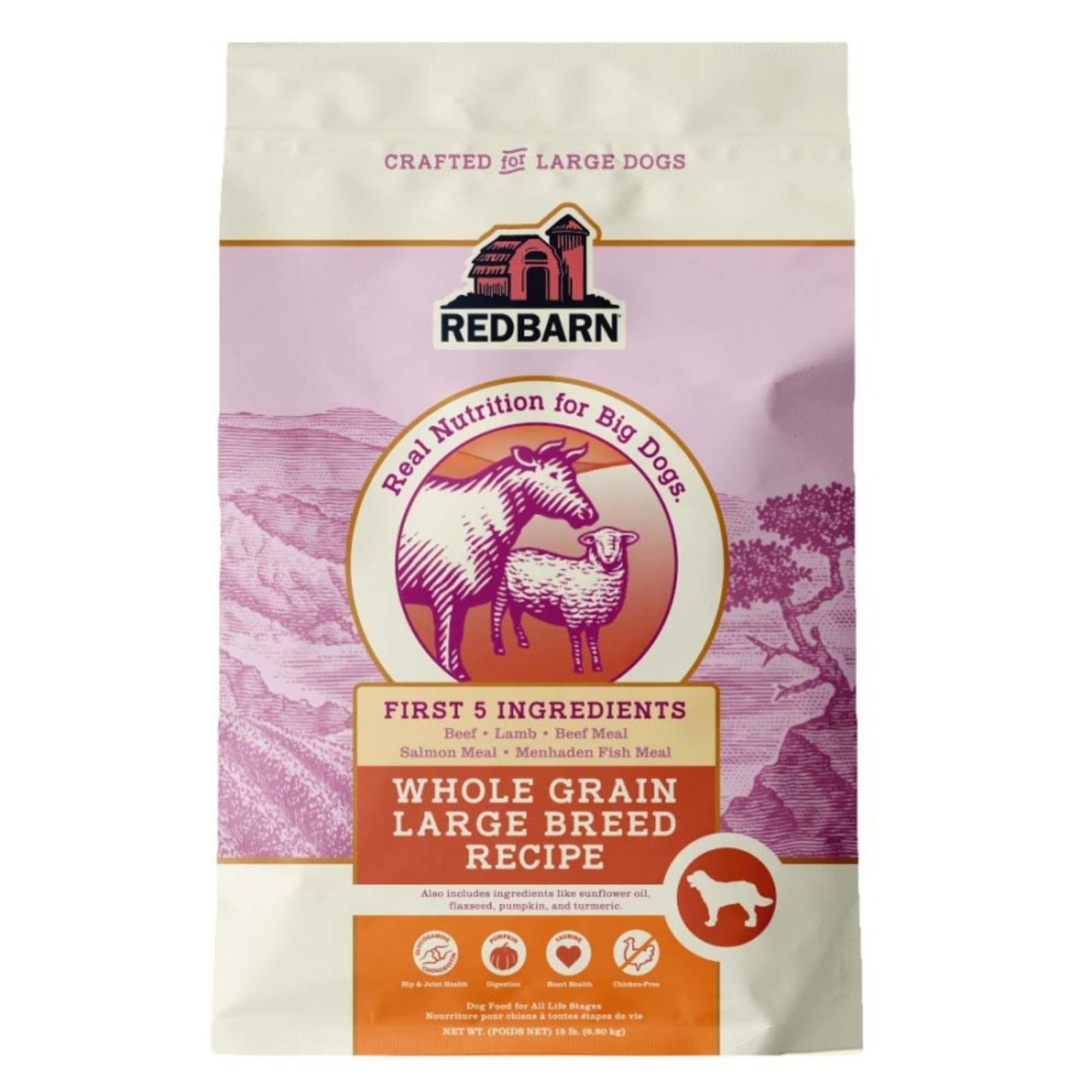 Redbarn Pet Products Whole Grain Large Breed Dry Dog Food Beef & Lamb, 1ea/28 lb