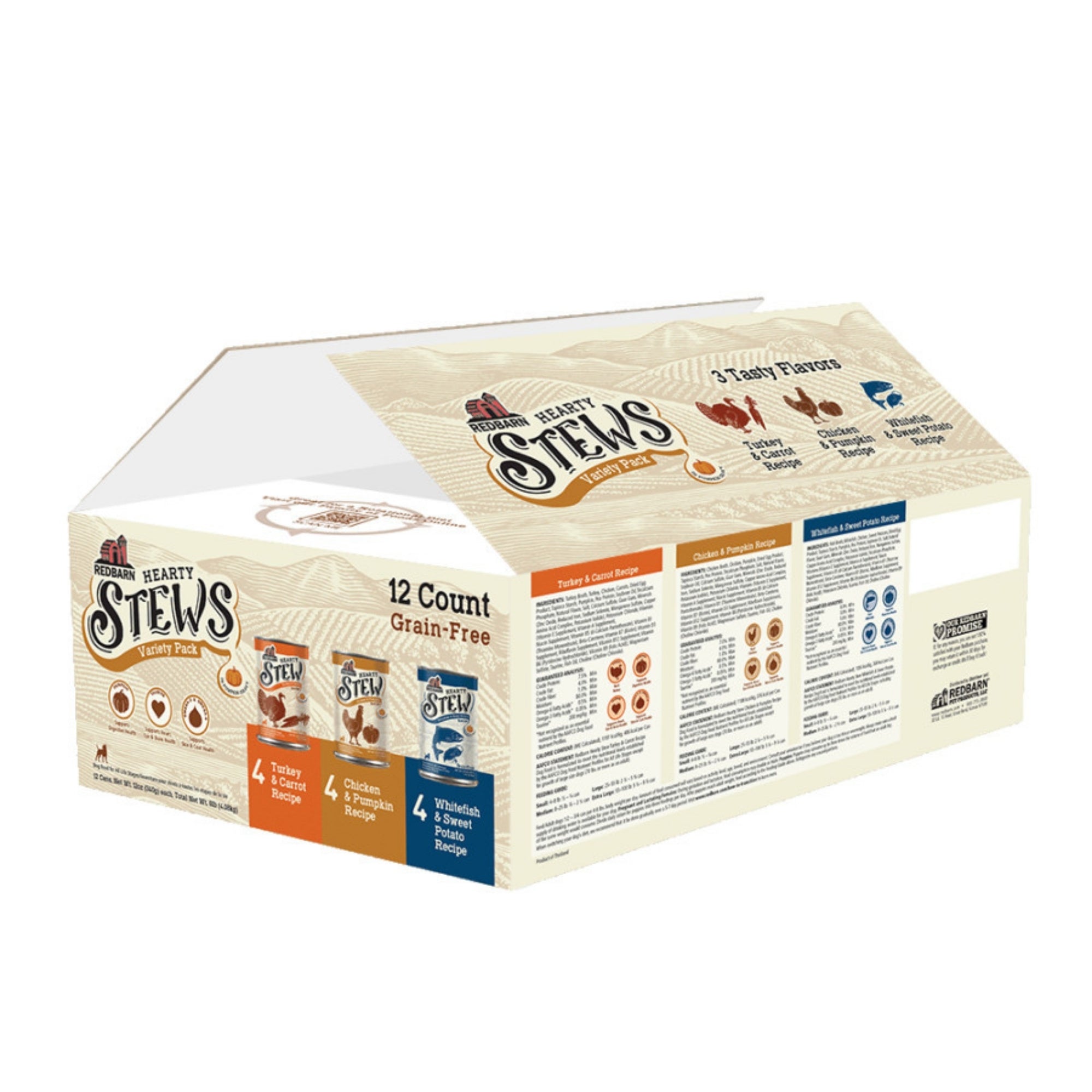 Redbarn Pet Products Hearty Stew All Life Stages Canned Dog Food Variety Pack 12oz