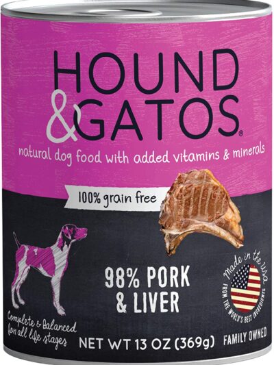 Hound And Gatos Dog Grain Free Pork And Liver 13oz. (Case of 12)