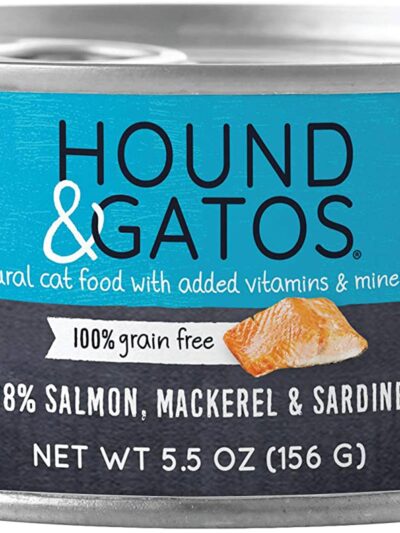 Hound and Gatos Cat Grain Free Salmon; Mackerel and Sardine 5.5oz. (Case of 24)