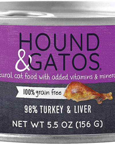 Hound and Gatos Cat Grain Free Turkey and Liver 5.5oz. (Case of 24)