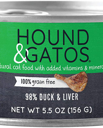 Hound and Gatos Cat Grain Free Duck and Liver 5.5oz. (Case of 24)
