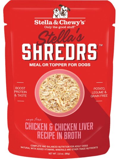 Stella and Chewys Dog Shredrs Chicken And Liver 2.8oz. (Case of 24)