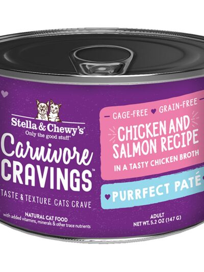 Stella and Chewys Cat Carnivore Cravings Pate Chicken and Salmon 5.2oz. (Case of 24)