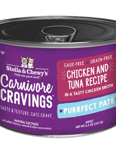 Stella and Chewys Cat Carnivore Cravings Pate Chicken and Tuna 5.2oz. (Case of 24)