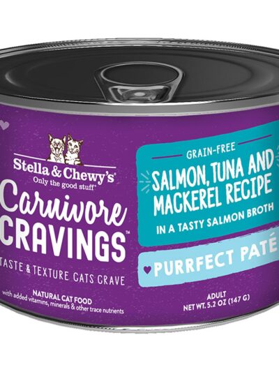 Stella and Chewys Cat Carnivore Cravings Pate Salmon and Tuna 5.2oz. (Case of 24)