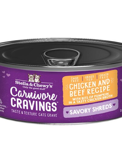 Stella and Chewys Cat Carnivore Cravings Shred Chicken and Beef 2.8oz. (Case of 24)
