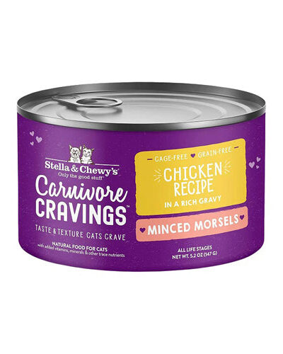 Stella and Chewys Cat Carnivore Cravings Minced Morsels Chicken 5.2oz. (Case of 24)