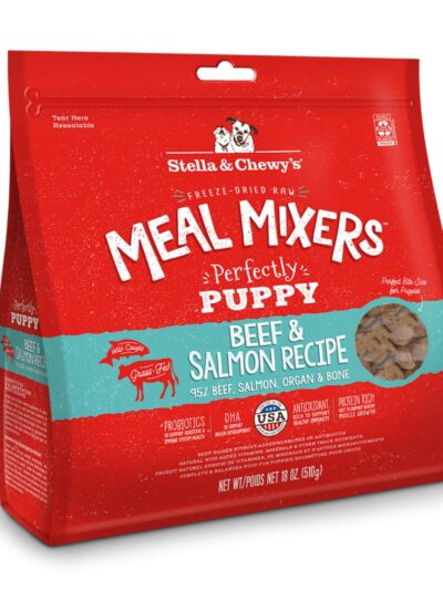 Stella and Chewys Dog Freeze-Dried Mixer Puppy Beef and Salmon 18oz.