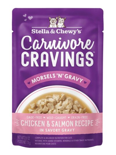 Stella and Chewys Carnivore Cravings MorselsNGravy Chicken and Salmon Recipe 2.8oz. (Case of 24)