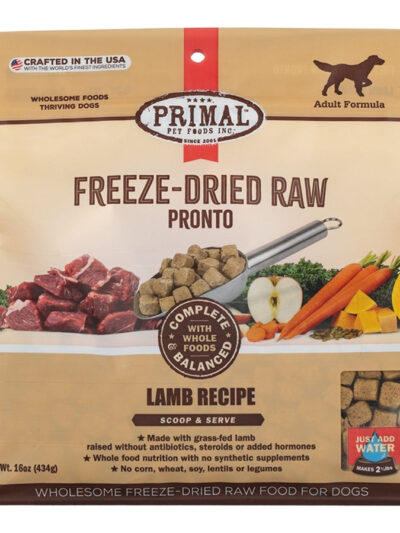 Primal Dog Freeze-Dried Pronto Lamb 16oz.