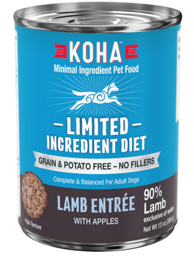 Koha Dog Limited Ingredient Grain Free 90% Lamb 13oz. (Case of 12)