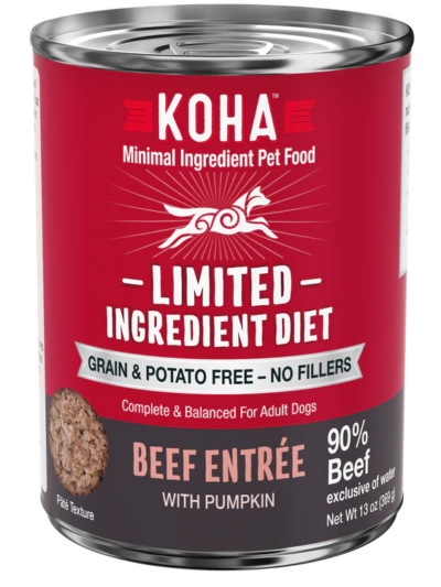 Koha Dog Limited Ingredient Grain Free 90% Beef 13oz. (Case of 12)