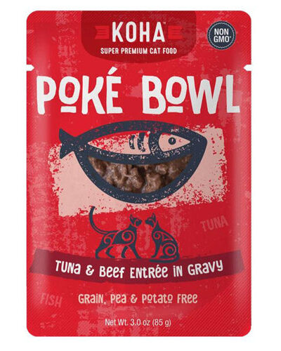 Koha Cat Grain Free Pok Tuna and Beef 3oz.(Case of 24)