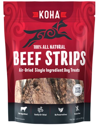 Koha Dog Grain Free Air Dried Beef Strips 3.25oz.