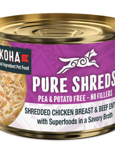 Koha Dog Grain Free Shredded Chicken and Beef 5.5oz. (Case of 12)