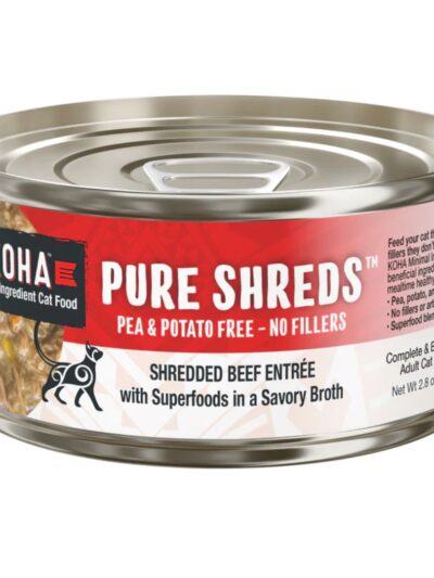 Koha Cat Grain Free Shredded Beef 2.8oz. (Case of 24)