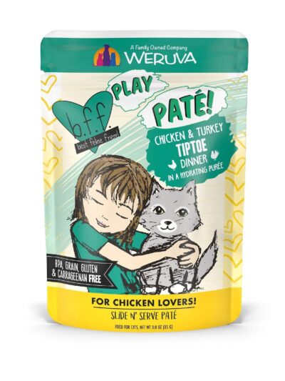 BFF Cat Play Chicken and Turkey Tiptoe Dinner 3oz. Pouch (Case of 12)