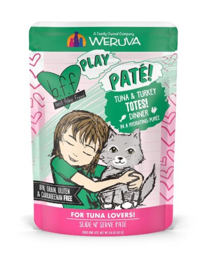 BFF Cat Play Tuna and Turkey Totes! Dinner 3oz. Pouch (Case of 12)